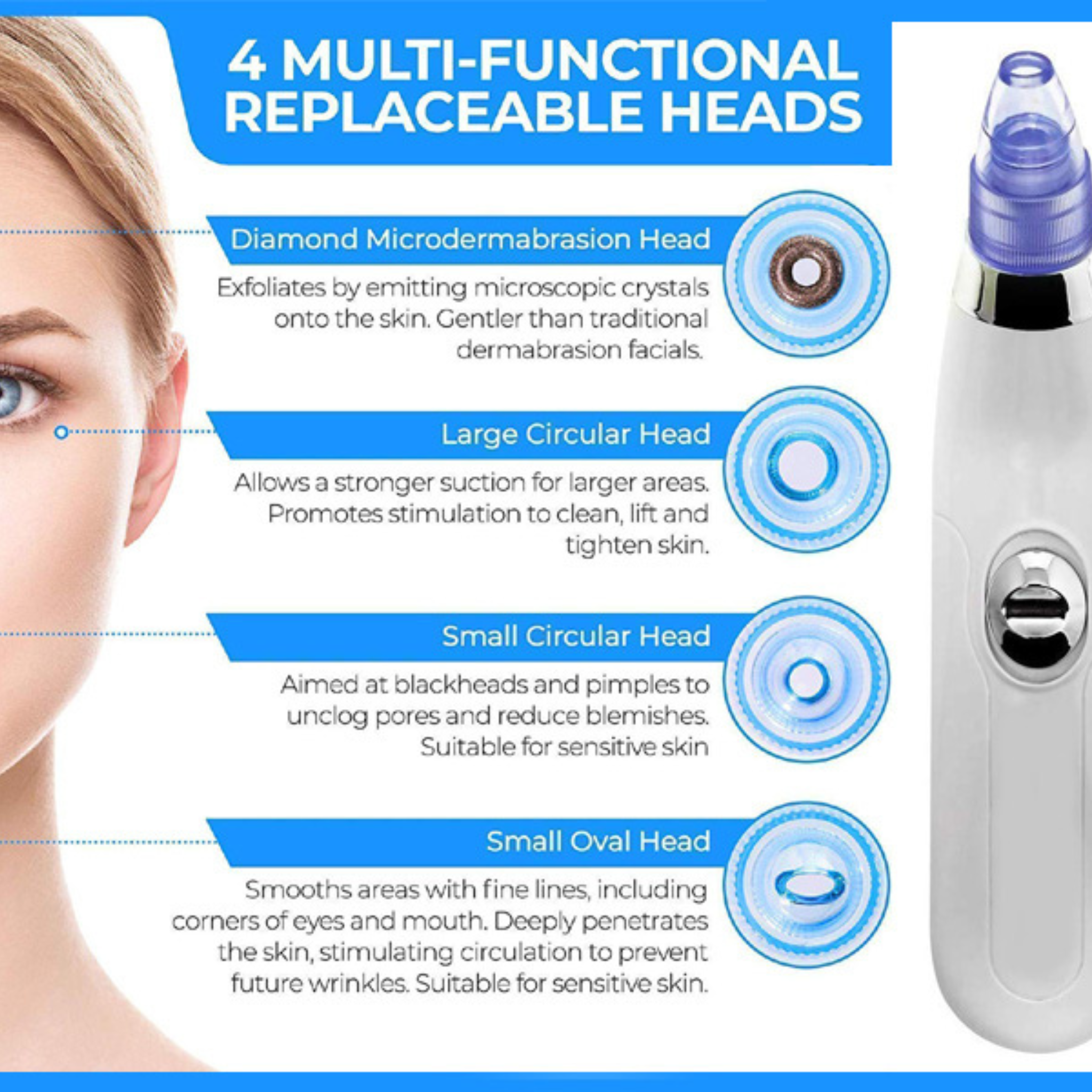 Derma Suction Pore Cleaning Device  Remove Blackheads & Deep Dirt