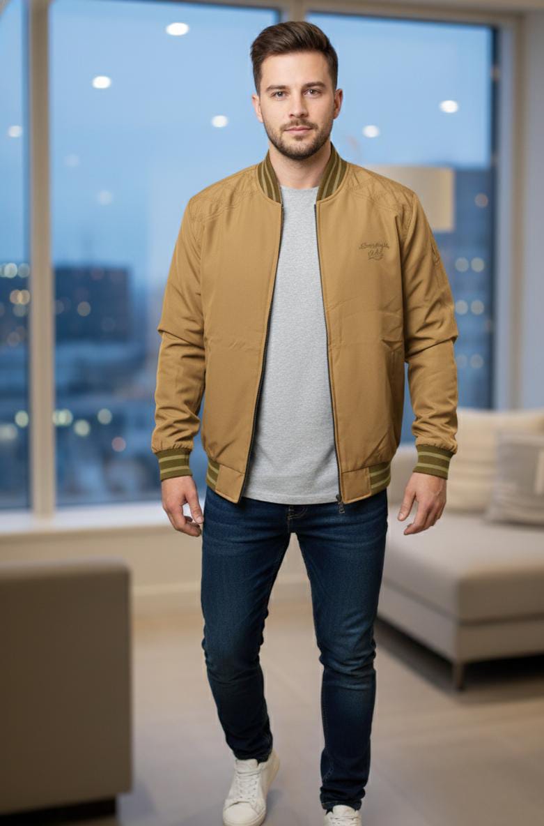 Men’s Reversible Bomber Jacket  Double-Sided 2-in-1 Stylish Casual Wear