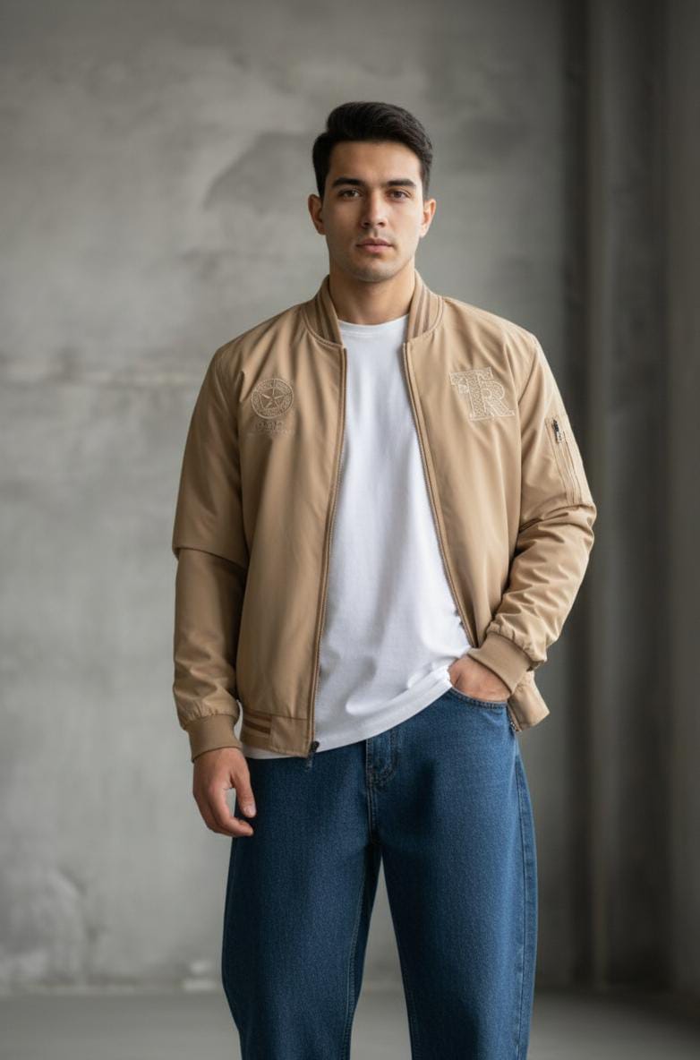 Men’s Reversible Bomber Jacket  Double-Sided 2-in-1 Stylish Casual Wear