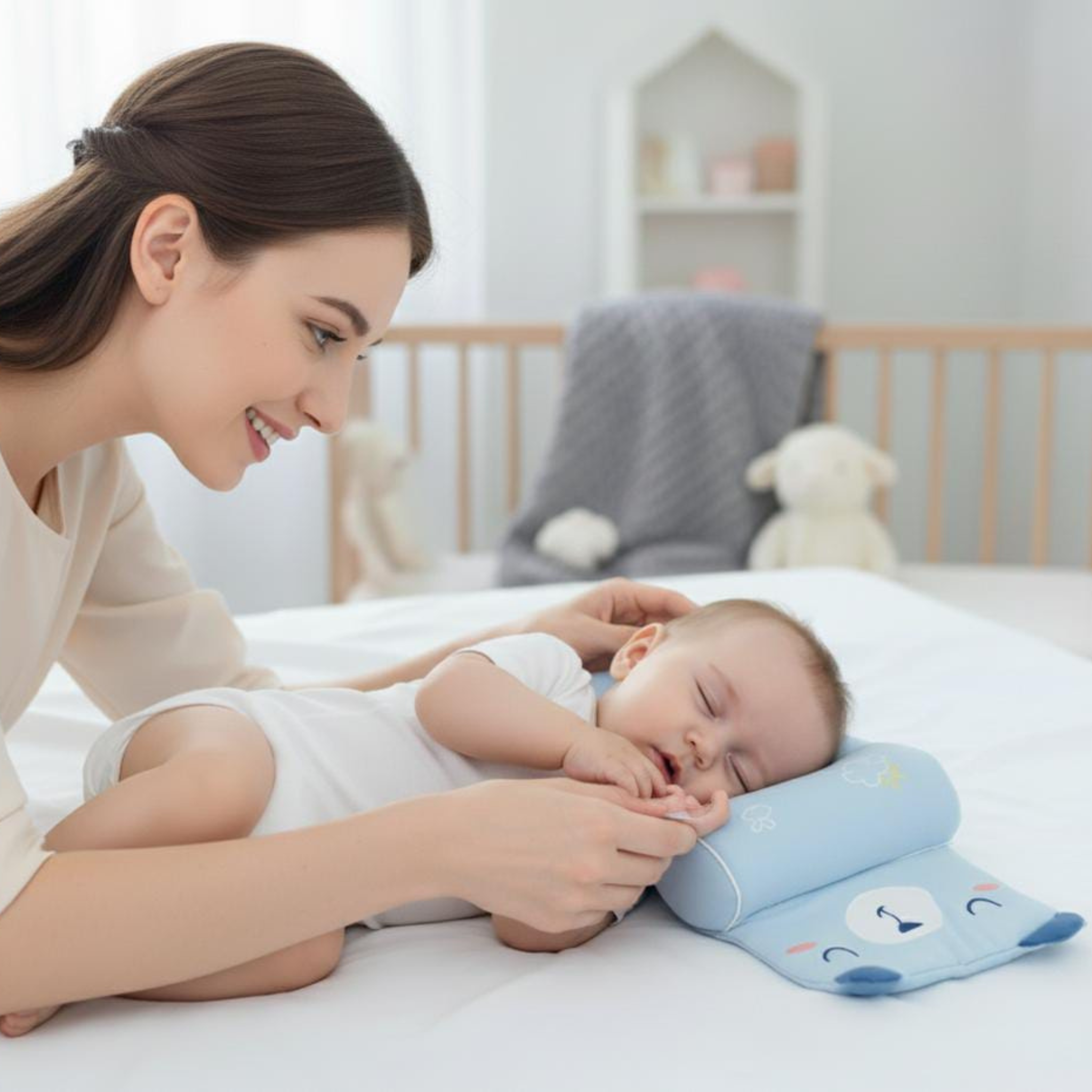 Baby Side Sleeping Pillow – 45° Anti-Rollover Support Cushion for Safe and Comfortable Sleep