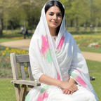 Pre-Order – Hand-Painted Organza Dupatta with Pink & Green Leaf Motif | Lightweight Festive Ethnic Stole