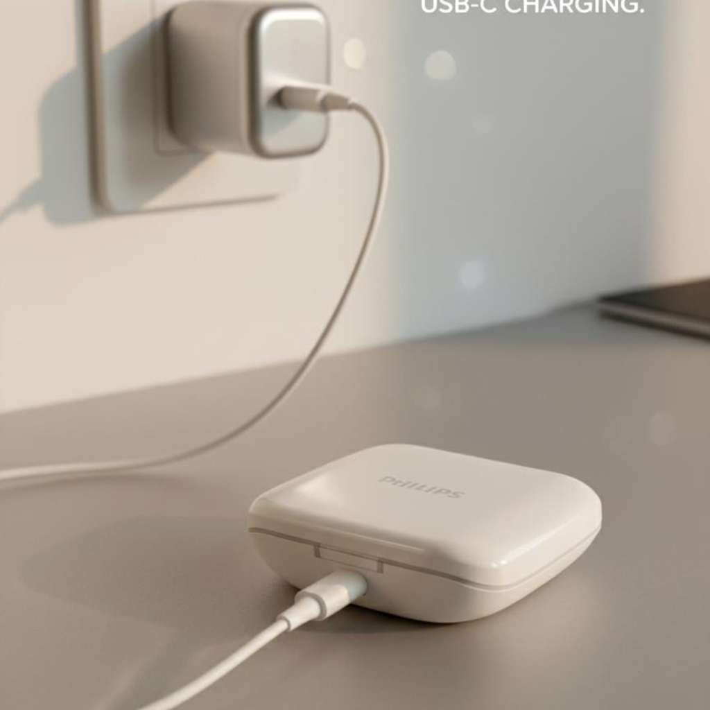 Philips Premium True Wireless Earbuds – 10 Days Battery Backup, Noise Reduction, Touch Controls