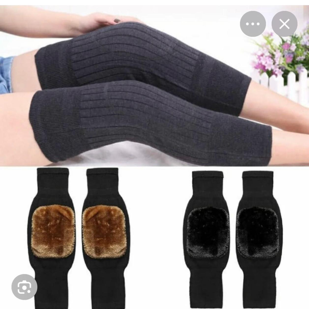 Thermal Fleece-Lined Knee Warmers , Unisex Winter Leg Support Sleeves with Soft Inner Lining