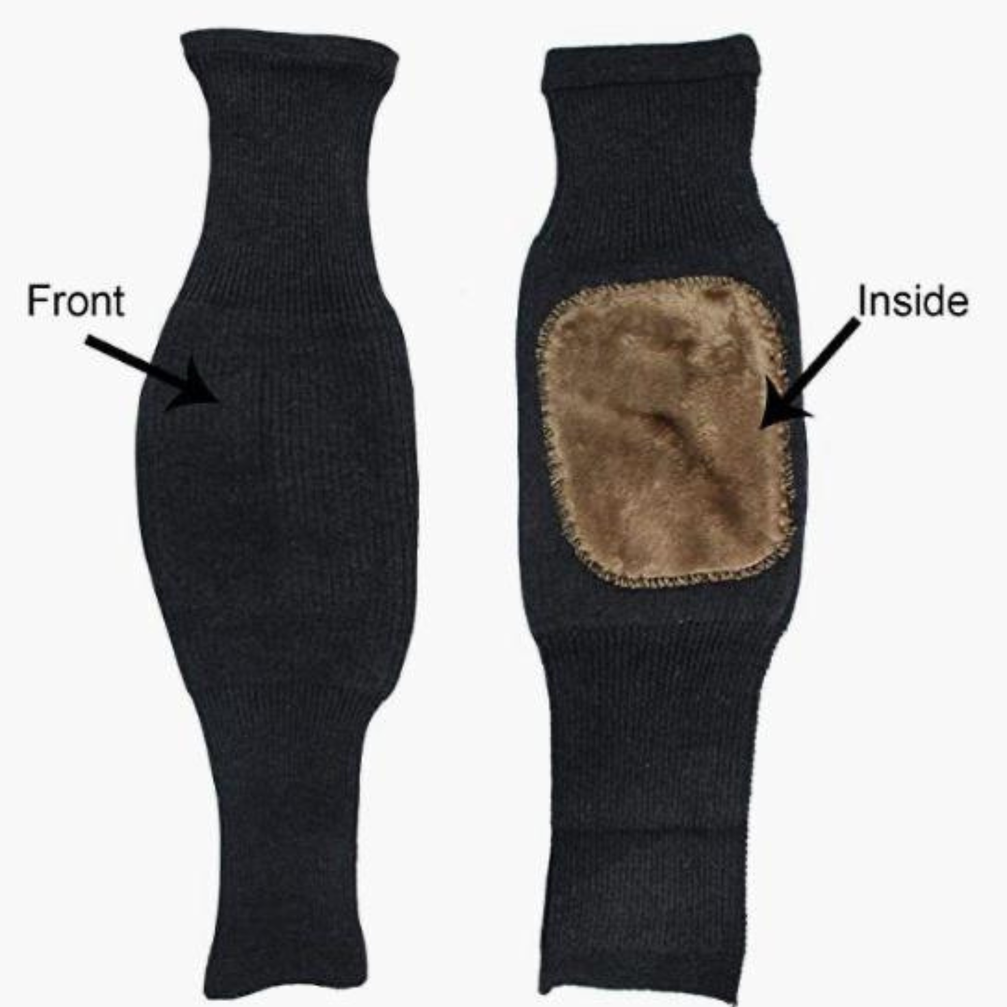 Thermal Fleece-Lined Knee Warmers , Unisex Winter Leg Support Sleeves with Soft Inner Lining