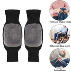 Thermal Fleece-Lined Knee Warmers , Unisex Winter Leg Support Sleeves with Soft Inner Lining