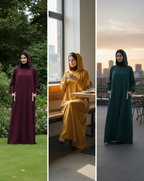 Modest Sports Abaya with Hoodie,Lightweight Casual Hijab Dress for Active & Everyday Wear