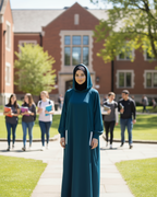 Modest Sports Abaya with Hoodie,Lightweight Casual Hijab Dress for Active & Everyday Wear