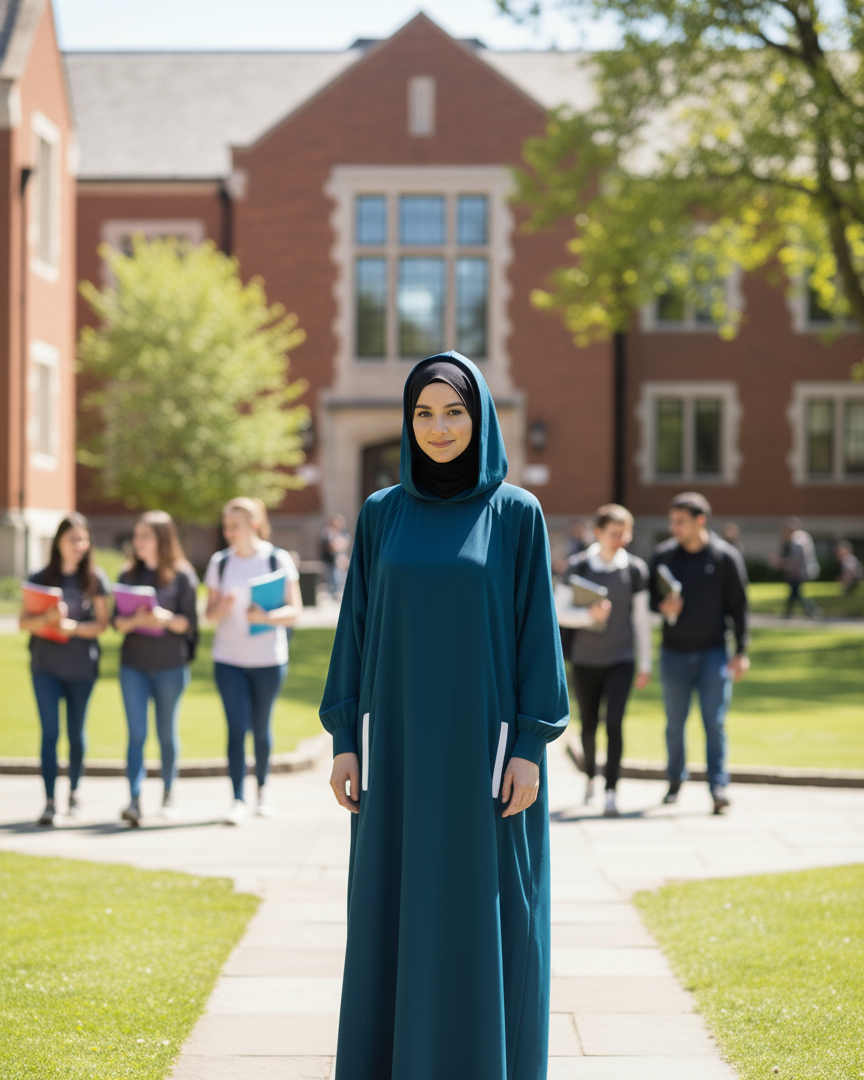 Modest Sports Abaya with Hoodie,Lightweight Casual Hijab Dress for Active & Everyday Wear